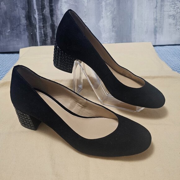 Michael Kors Black Suede Leather Arabella Kitten Pump Jeweled Heel - Size 6 - Picture 5 of 9